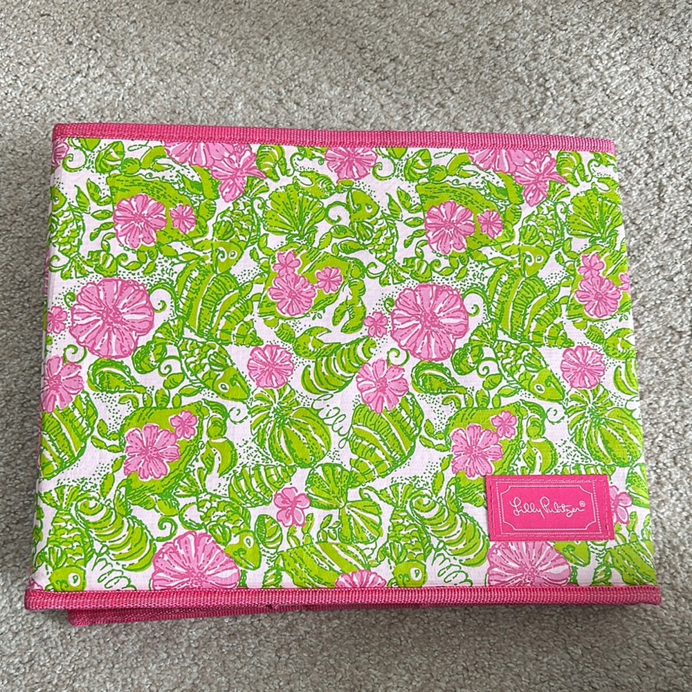 Lilly Pulitzer Pink and Green Storage Bin